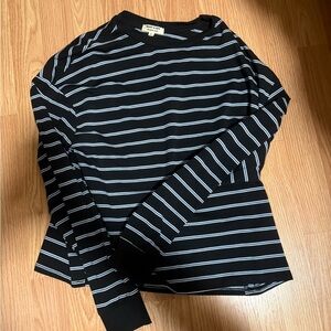 Heart Hips Black and White Striped Top